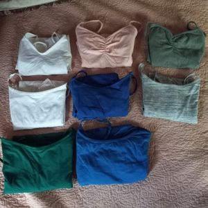 Lot of 8 Cotton Camisoles Size XS and S, 2 are Tunic Camis